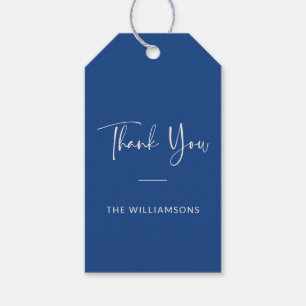 Etiquetas Para Regalos Minimalista Agradecimiento Personalizado Azul Vibr