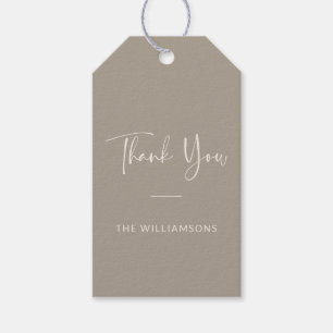 Etiquetas Para Regalos Minimalista Agradecimiento Personalizado Marrón Be