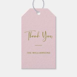 Etiquetas Para Regalos Minimalista Agradecimiento Personalizado Rosa Past