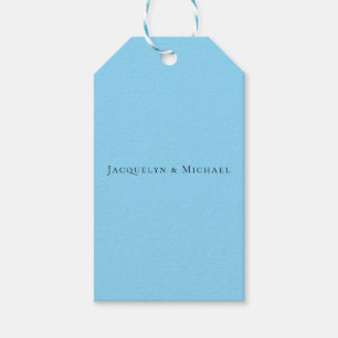 Etiquetas Para Regalos Minimalista Azul Plano Elegante Nombre Clásico