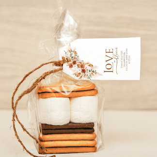 Etiquetas Para Regalos Minimalista Boda de Terracota Moderna Gracias