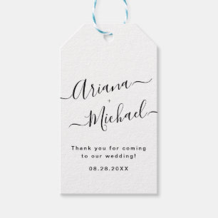 Etiquetas Para Regalos Minimalista elegante Casa de la Moneda Blanca Negr