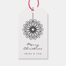 Etiquetas Para Regalos Minimalista Feliz Navidad floral moderna