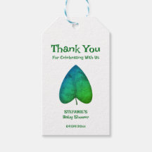 Minimalista Green Leaf Baby Shower Gracias