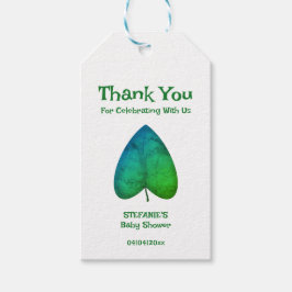 Etiquetas Para Regalos Minimalista Green Leaf Baby Shower Gracias