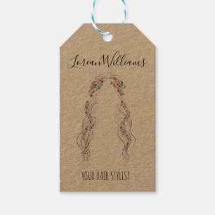 Etiquetas Para Regalos Minimalista Hairstylist Bride Wavy Hair Moda Flora
