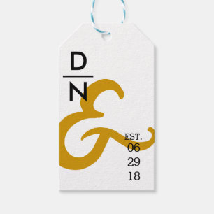 Etiquetas Para Regalos Minimalista moderno y urbano Ampersand amarillo