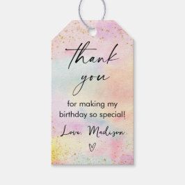 Etiquetas Para Regalos Minimalista Pastel Rainbow Gold Birday