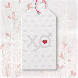 Etiquetas Para Regalos Minimalista rojo blanco XO XO XO El día de San Val