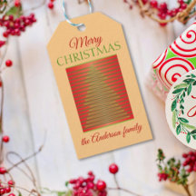 Minimalista, rojo y verde Feliz Navidad