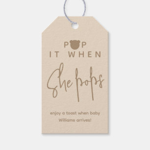 Etiquetas Para Regalos Minimalista simple oso moderno Baby Shower Pop