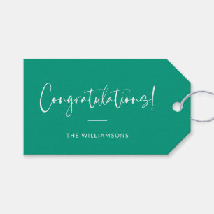 Etiquetas Para Regalos Minimalista Verde Esmeralda Felicitaciones Persona
