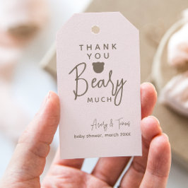 Etiquetas Para Regalos Minimalista y simple oso moderno Baby Shower Graci