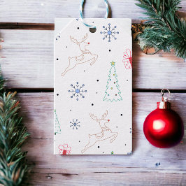 Etiquetas Para Regalos Minimalistas Navidades modernos Color Line Art