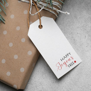 Etiquetas Para Regalos Mínimo Feliz Joyous Navidades de la Sobriedad Libr