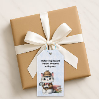 Etiquetas Para Regalos Minino detective Purrlock Holmes