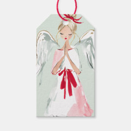 Etiquetas Para Regalos Mint Green and Pink Christmas Angel