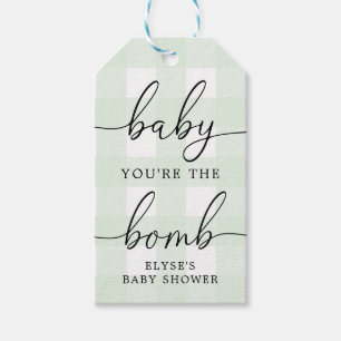 Etiquetas Para Regalos Mint Green Gingham Bath Bomb Favorito Tag