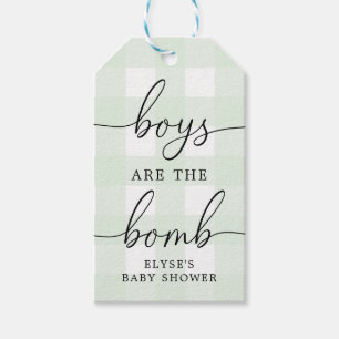 Etiquetas Para Regalos Mint Green Gingham Bath Bomb Favorito Tag