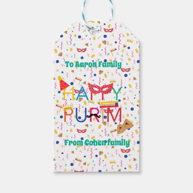 Etiquetas Para Regalos Mishloah manut personalizado (Anverso)