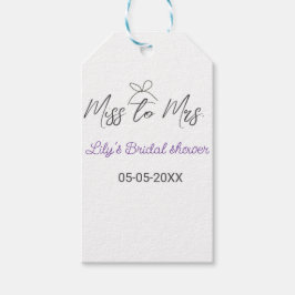 Etiquetas Para Regalos Miss a la señora ducha de novia añada el nombre fe