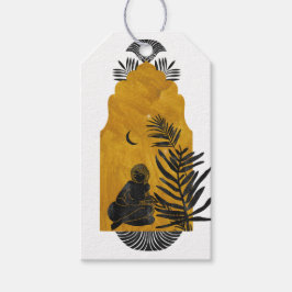 Etiquetas Para Regalos Místico Cósmico Negro y Dorado