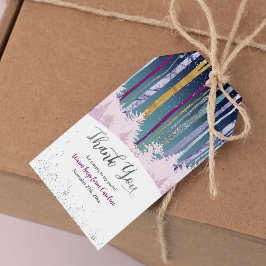 Etiquetas Para Regalos Místico Púrpura Azul Nieve Bosque Cumpleaños de In