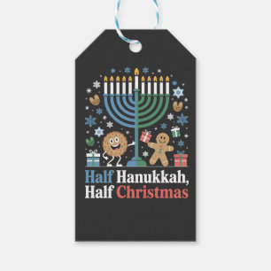Etiquetas Para Regalos Mitad Hanukkah Mitad Navidad Divertido Christmukka