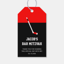 Etiquetas Para Regalos Mitzvah Red Black Hockey Bar