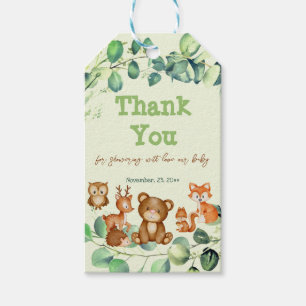 Etiquetas Para Regalos Moda Animales de Woodland Greenery Eucalyptus Favo