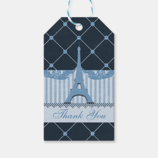 Etiquetas Para Regalos Moda Azul Torre Eiffel Gracias