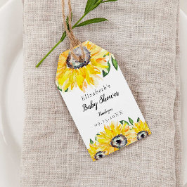 Etiquetas Para Regalos Moda Baby Shower girasol Floral acuarela