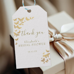 Etiquetas Para Regalos Moda Boho de mariposa dorada Ducha de novias Graci