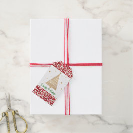 Etiquetas Para Regalos Moda Color rojo oscuro Damasco blanco Patrón de ar