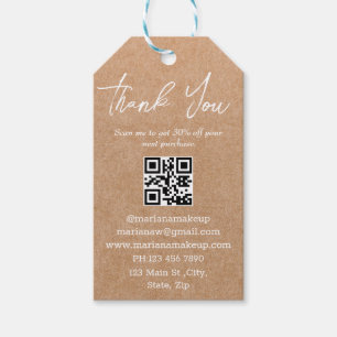 Etiquetas Para Regalos moda kraft de código qr de agradecimiento minimali
