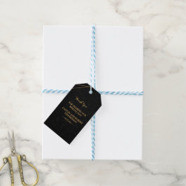 Etiquetas Para Regalos Moda Marco geométrico negro y oro gracias
