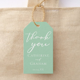 Etiquetas Para Regalos Moda Mint Green Typography White Spring Wedding