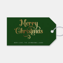 Etiquetas Para Regalos Moda retro minimalista | Feliz Navidad con el oro 
