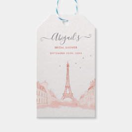 Etiquetas Para Regalos Moda Rosa Foto Torre Eiffel Ducha De Novias