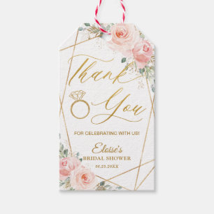 Etiquetas Para Regalos Moda Rubor Floral Gold Geometric Bridal Shower