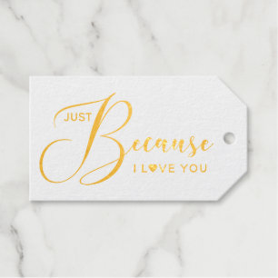 Etiquetas Para Regalos Moda Script Font Porque me encanta decir oro