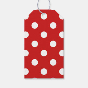 Etiquetas Para Regalos Modelo de lunar rojo y blanco