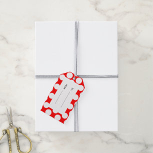 Etiquetas Para Regalos Modelo de lunares blanco rojo brillante moderno