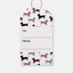 Etiquetas Para Regalos Modelo del día de fiesta de los Dachshunds del