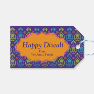 Etiquetas Para Regalos Modelo indio colorido Diwali