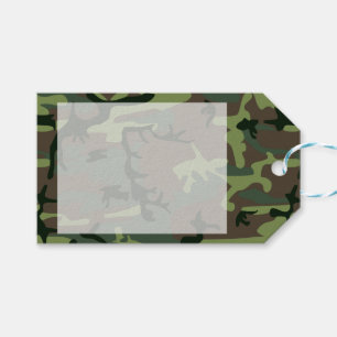 Etiquetas Para Regalos Modelo verde de Camo Brown del camuflaje