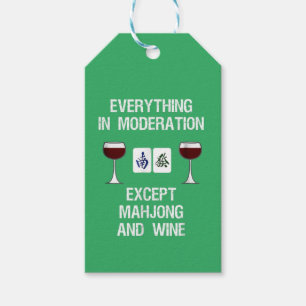 Etiquetas Para Regalos Moderación del vino divertida de Mahjong