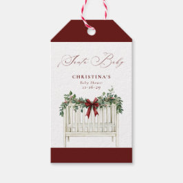 Etiquetas Para Regalos Modern Cute Elegant Santa Baby Baby Shower 