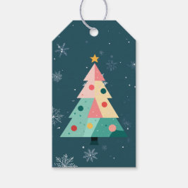 Etiquetas Para Regalos Modern Dots Christmas Tree Gift Tag