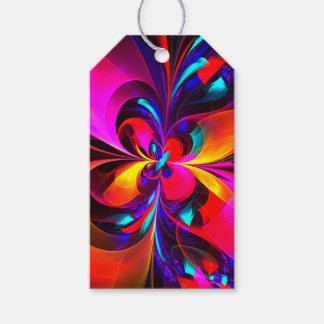 Etiquetas Para Regalos Modern Floral Resumen Arte Patrón Azul Rojo #07